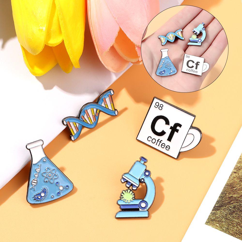 Fashion Microscope Chemical Molecular Science Enamel Pin Brooches Badges