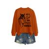 Womens Oversized Long Sleeve Hoodie Top With Horse Lover Graphic Print Cotton Blend Casual Sweatshirt Winter