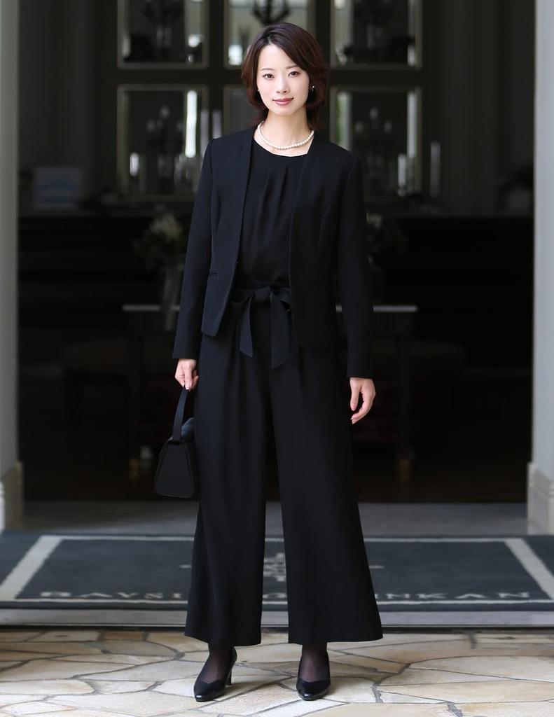 Траурные черные формальные брюки Большие длинные черные брюки [Niners] Одежда, Женская одежда, Костюм, Размер, Длина, Стираемый, Костюм, Блузка, Комплект, NGR-2139 (Нет.