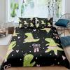 3D Small Dinosaur Cartoon Cute Simple Bedding Set Couple King Single Size For Kids Children Polyester Quilt Cover Pillow Case