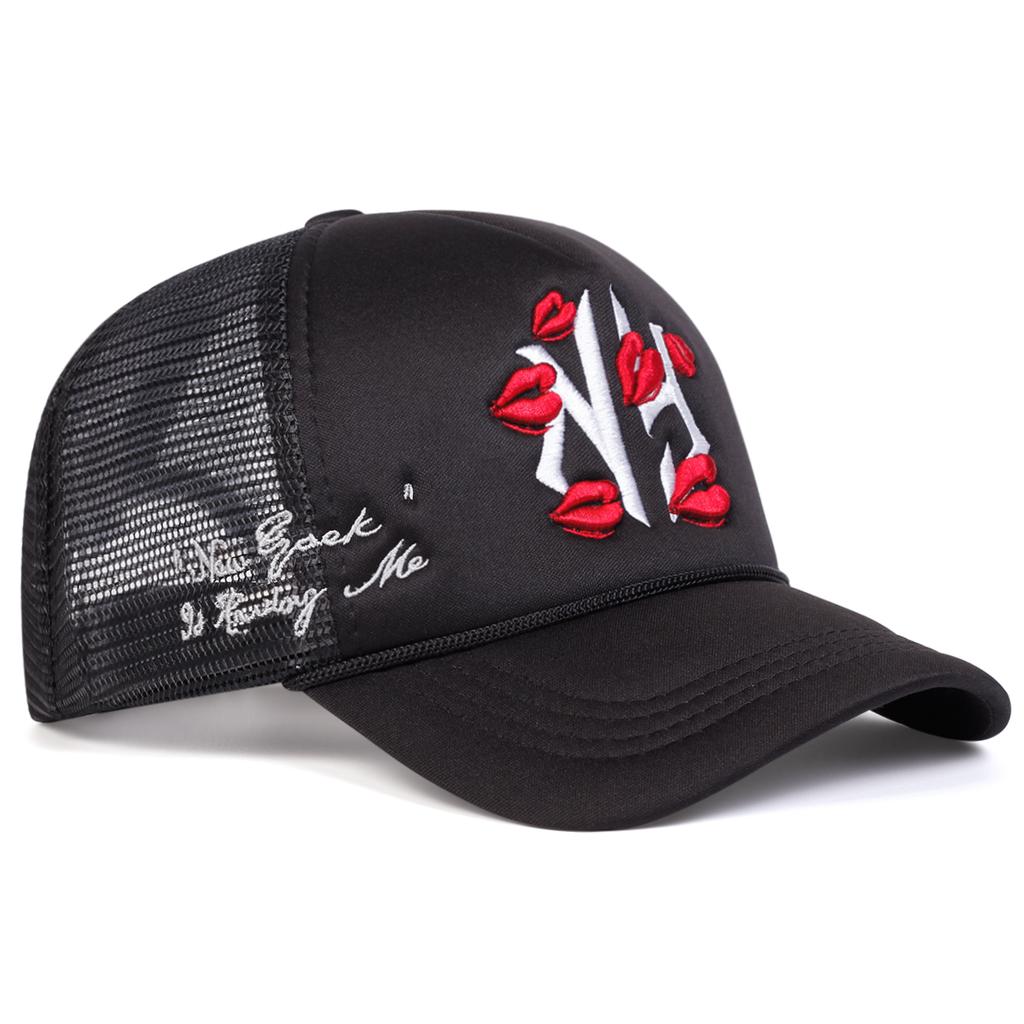 Мужская готическая бейсболка с вышивкой букв NY на губах, сетчатая шляпа, уличная регулируемая солнцезащитная шляпа для отдыха, весна-осень, путешествия, туризм, пляжный отдых