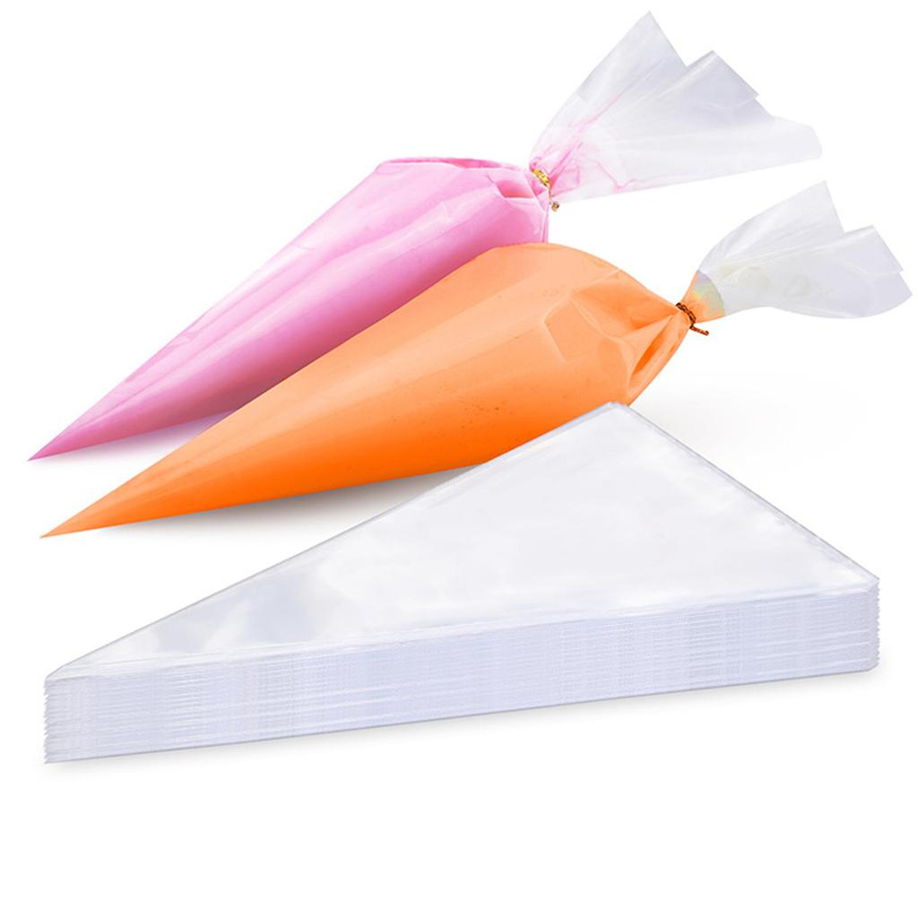 Pack of 100 Cake Baking Piping Bags Durable Cake Decorating Bags Clear Cake Decorating Supplies PE Material for Baking