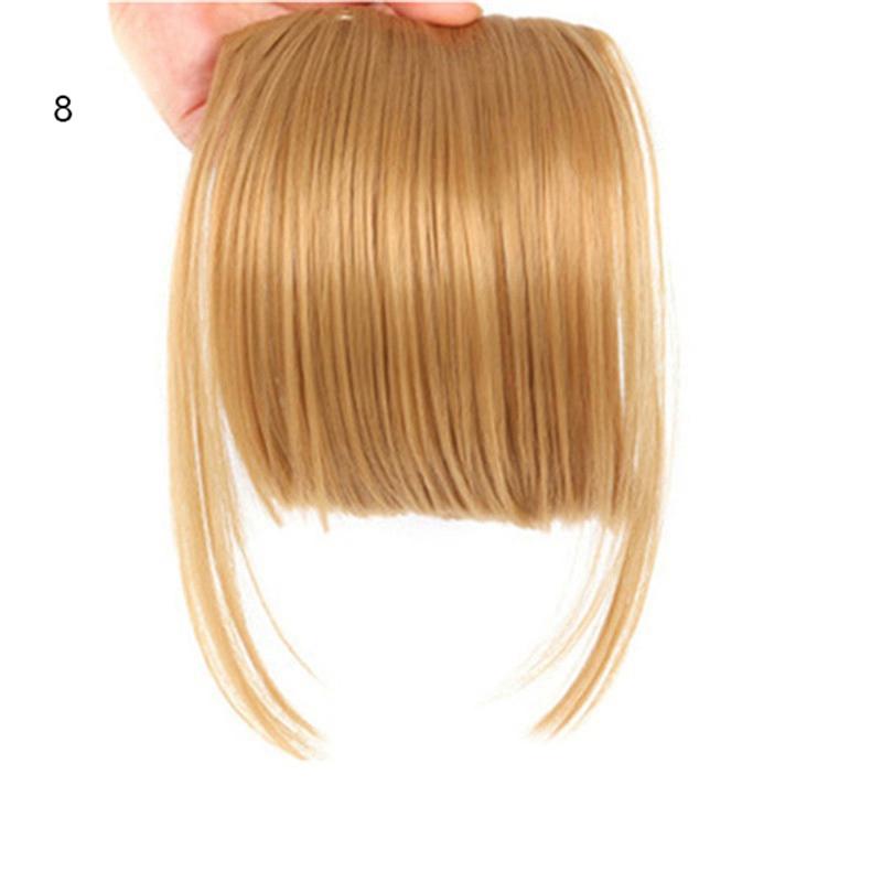 Цельный НАСТОЯЩИЙ натуральный зажим для наращивания волос с бахромой и челкой, толщиной как человек