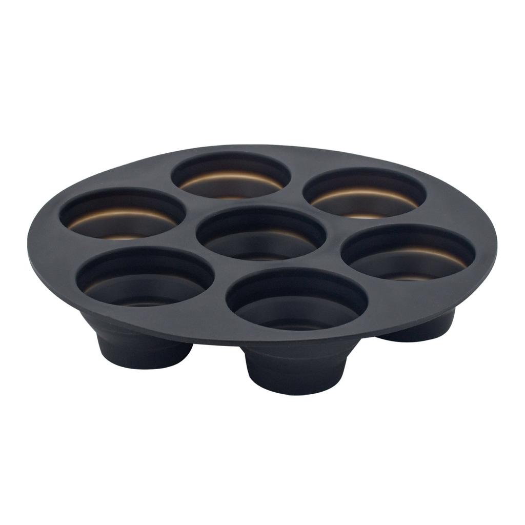 Seven-hole Cake Mold Foldable Air Fryer Baking Mold Round DIY Porous Cake Mold Food-grade Silicone