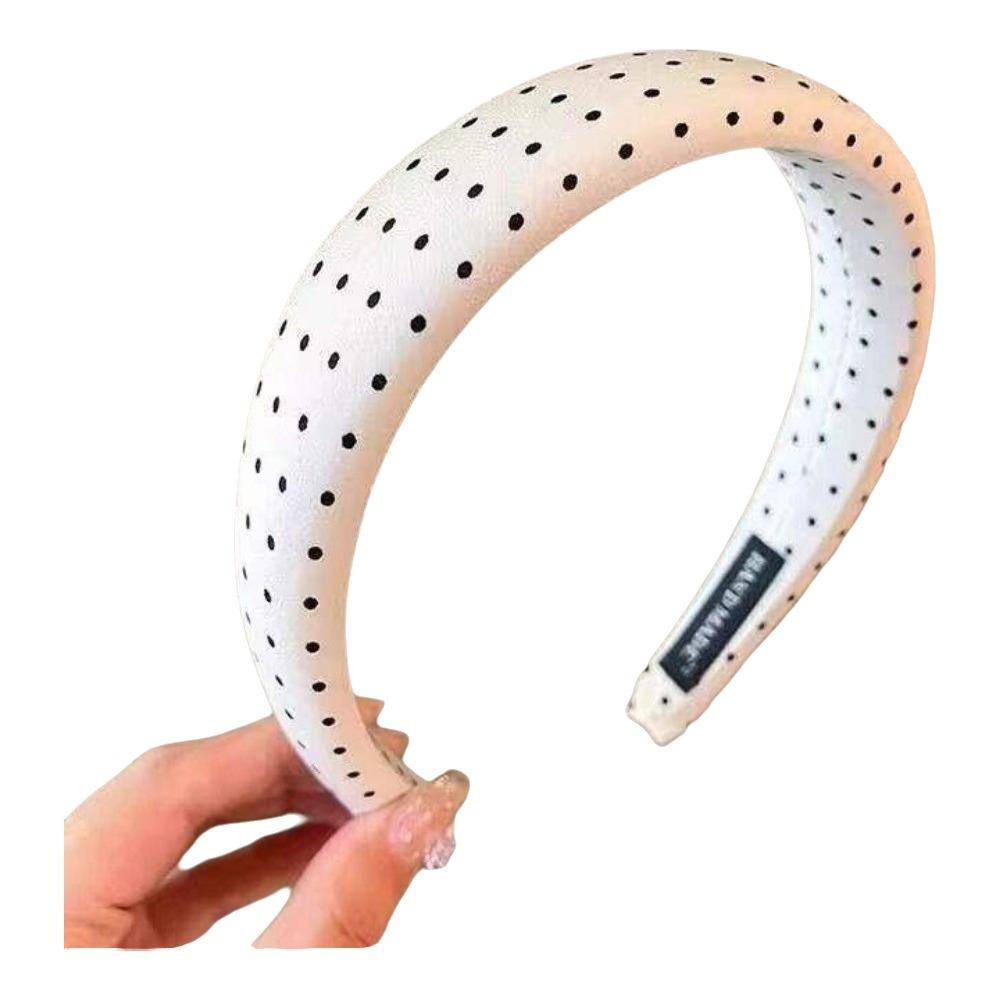 Black White Color Polka Dot Headband Non-Slip Temperament Hair Band Fashion Wide Headband Casual