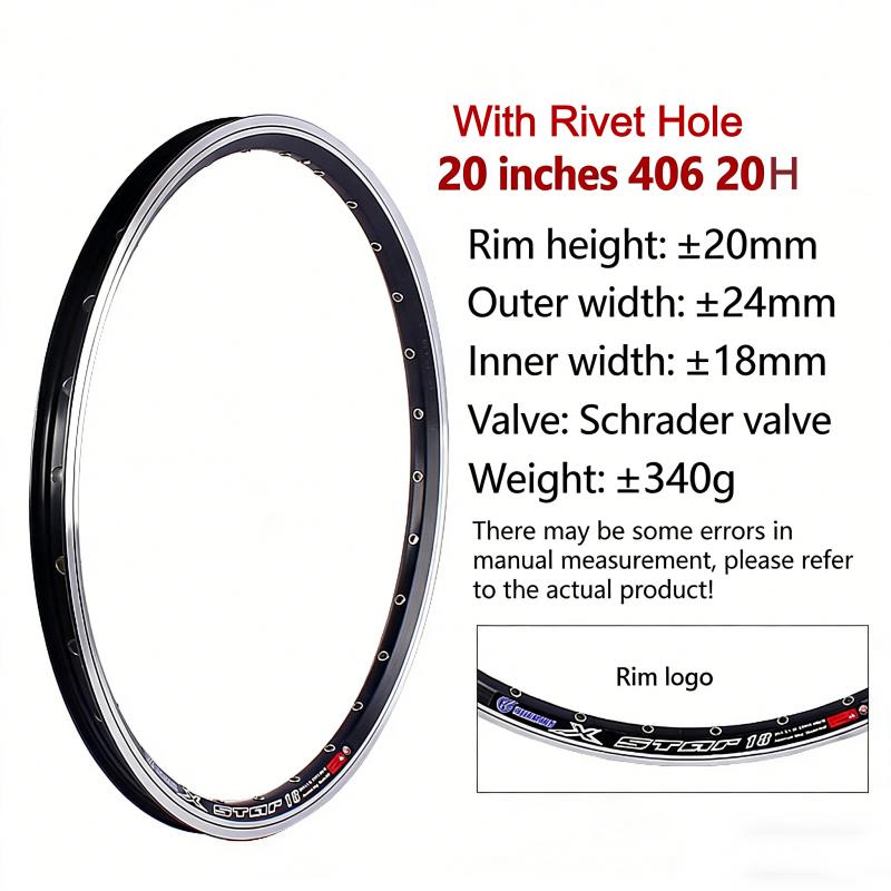 WEINMANN 18/20 Inch Mountain Bike Rim V Brake Double-layer Aluminum Wheel Rim 20/24/28H Black Silvery AV With/Without Rivet
