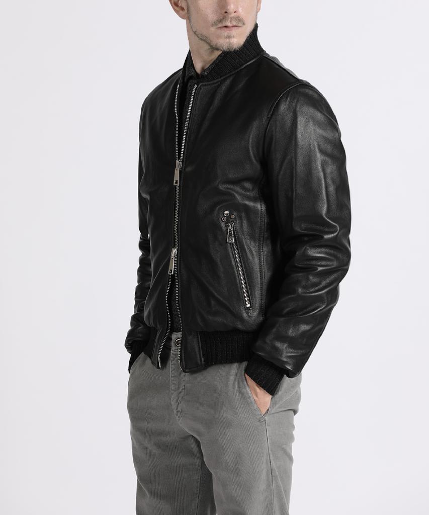 Panicale Black Two-Way Studded Lambskin Blouson