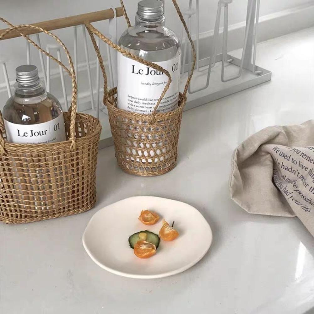 Пикник Реквизит Маленькая Цветочная Корзина Ручная Работа Корзина для Хранения Высококачественная Плетеная из Соломы Корзина