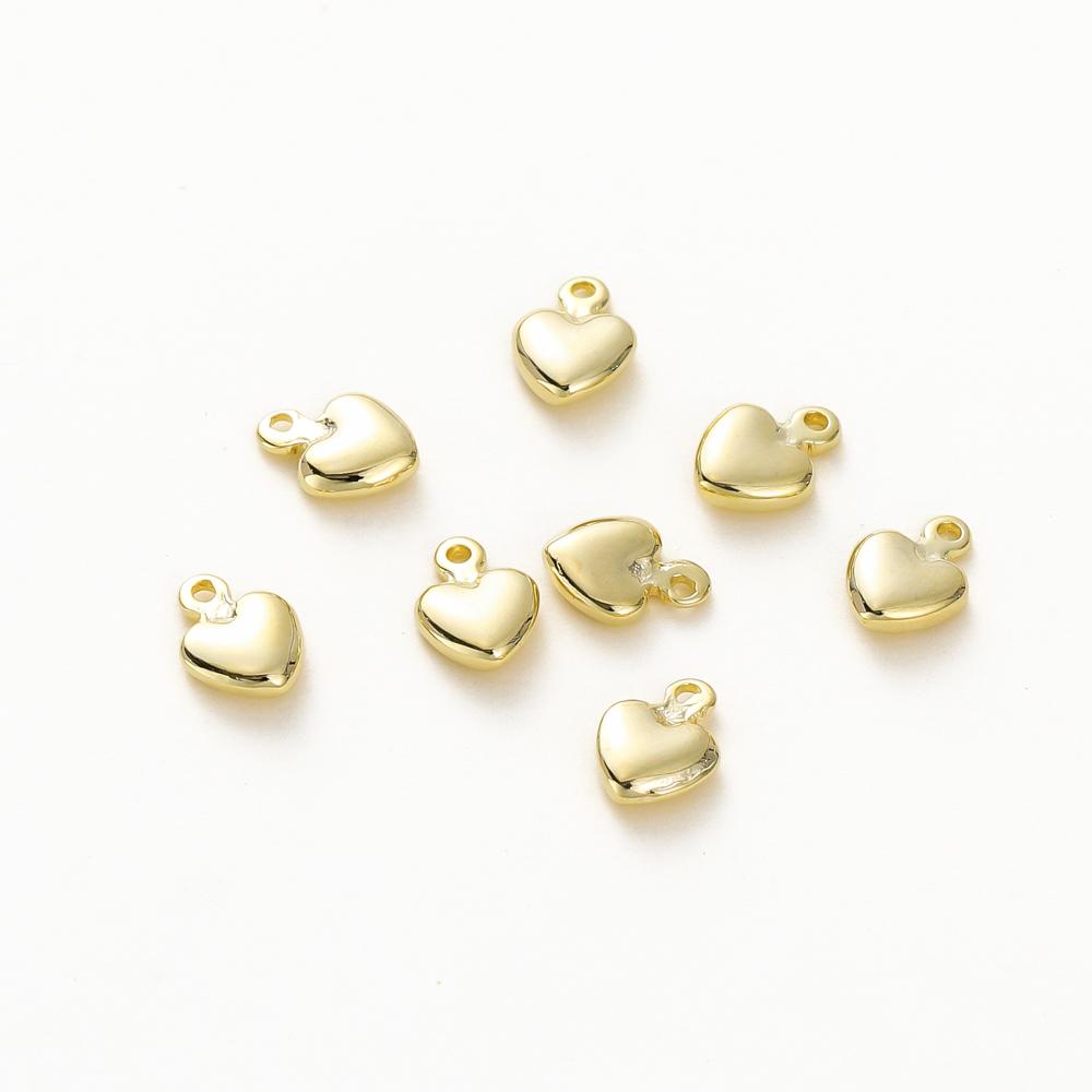 20 шт. Латунные мини-подвески в форме сердца, покрытые золотом 14K 18K, для изготовления ювелирных изделий, ручной работы, DIY, подвески для сережек, фурнитура, компоненты