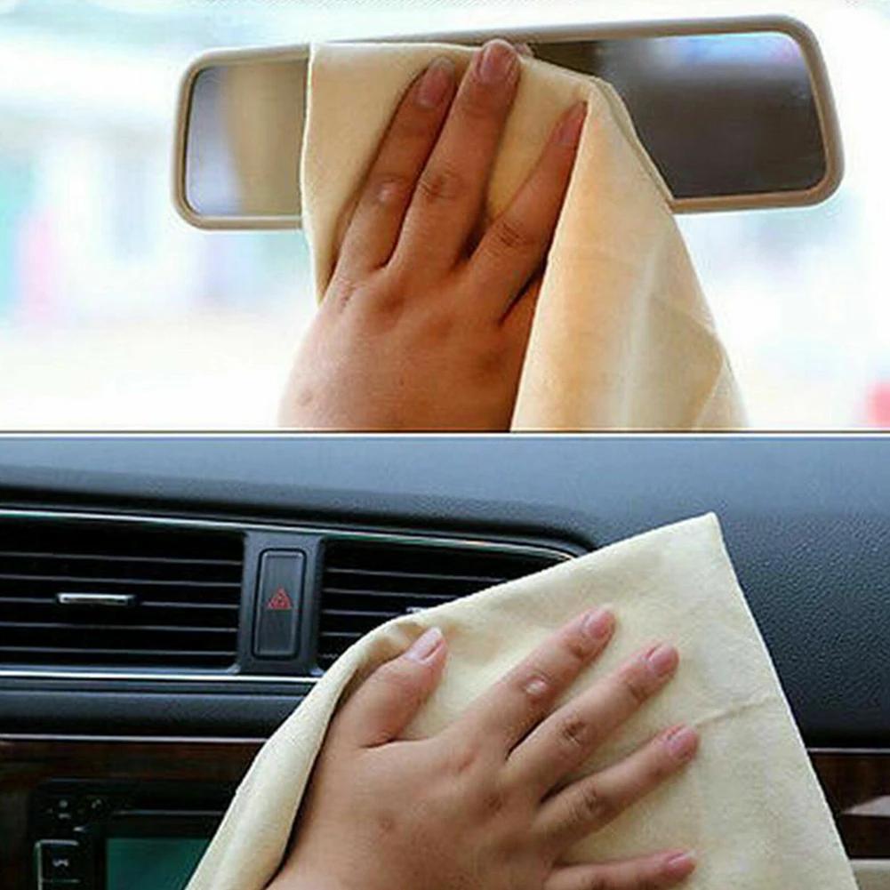 Впитывающее Сушащее Полотенце Замшевое Автомобильное Полотенце для Чистки Натуральные Полотенца для Детейлинга Автомобиля для Мытья и Ухода за Автомобилем