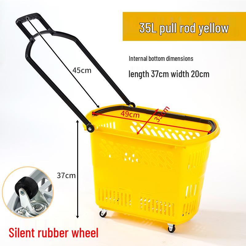 Jingyu Supermarket Shopping Basket with Wheels