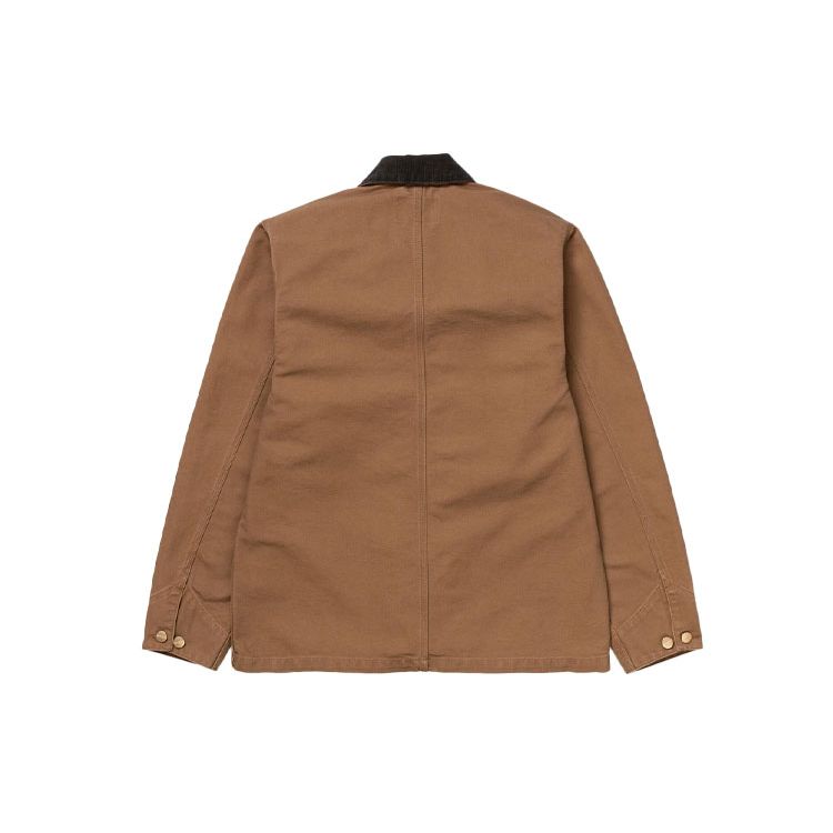 Carhartt WIP SS21 Куртка Michigan Классическая Американская Винтаж Однотонная Карман Бирка Логотип Вельветовый Воротник Рабочая Куртка Michigan I026480-HZ-02