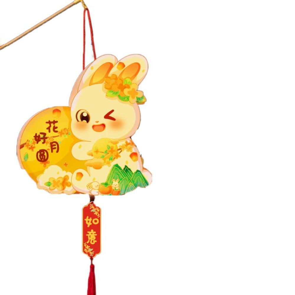 Светящийся фонарь к Празднику середины осени, мультяшный фонарь, набор материалов для DIY, фонарики-кролики, для детей