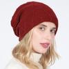 New Women's Knitted Pullover Hat Solid Color Mesh Diamond Plush Wool Cap Autumn Winter Ear Protection Pile Cap