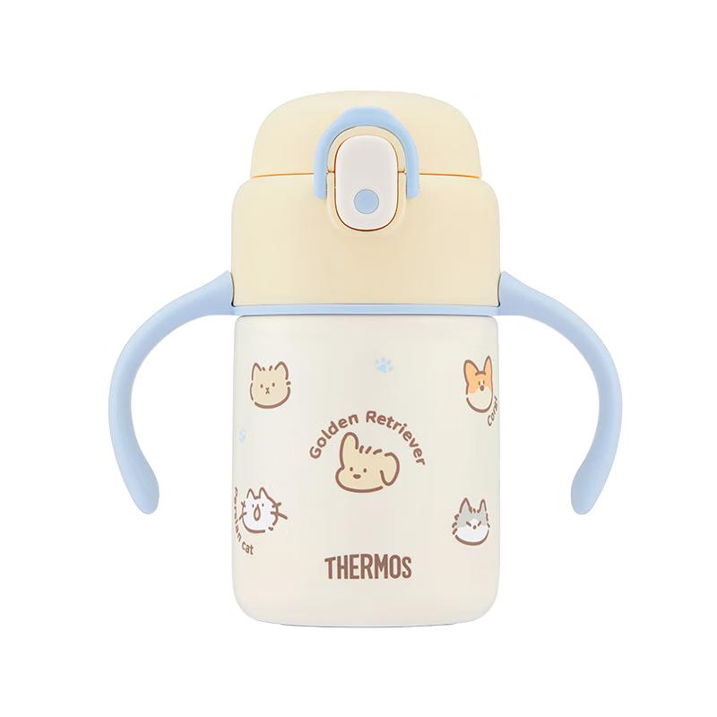 Thermos Детская термокружка с трубочкой 350 мл, нержавеющая сталь 316L