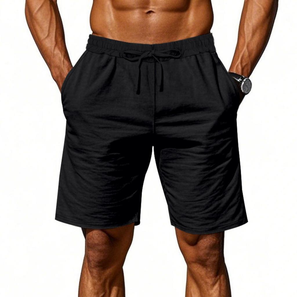 Мужские льняные дышащие тонкие пляжные повседневные свободные шорты Five Cent