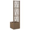Garden Planter with Trellis Brown 36 x 36 x 140 cm PP