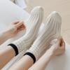 Летние женские носки с сеткой, тонкие, дышащие, эластичные, длинные носки, корейская мода, однотонные, школьные носки-гольфы для девочек, женские