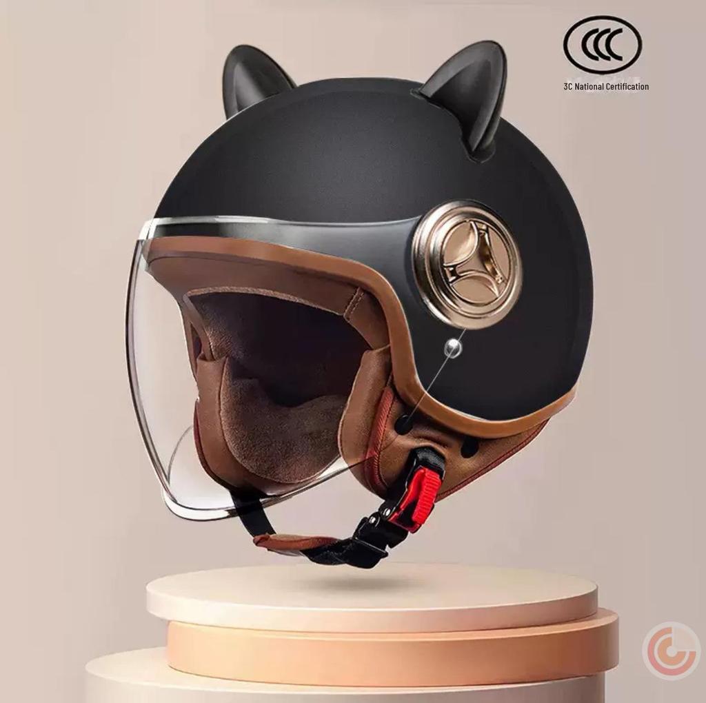 "Universal Retro Gray Motorcycle Helmet, 3C Certified for All Seasons"