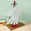 1 Pair Silicone Oven Gloves Anti-scalding Heat Resistant Up To 450 Degrees Fahrenheit Five Finger Oven Mitts Cooking Accessories