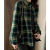 Fashionable Plus Size Women's Loose Plaid Shirt Comfortable Long Sleeve Coat