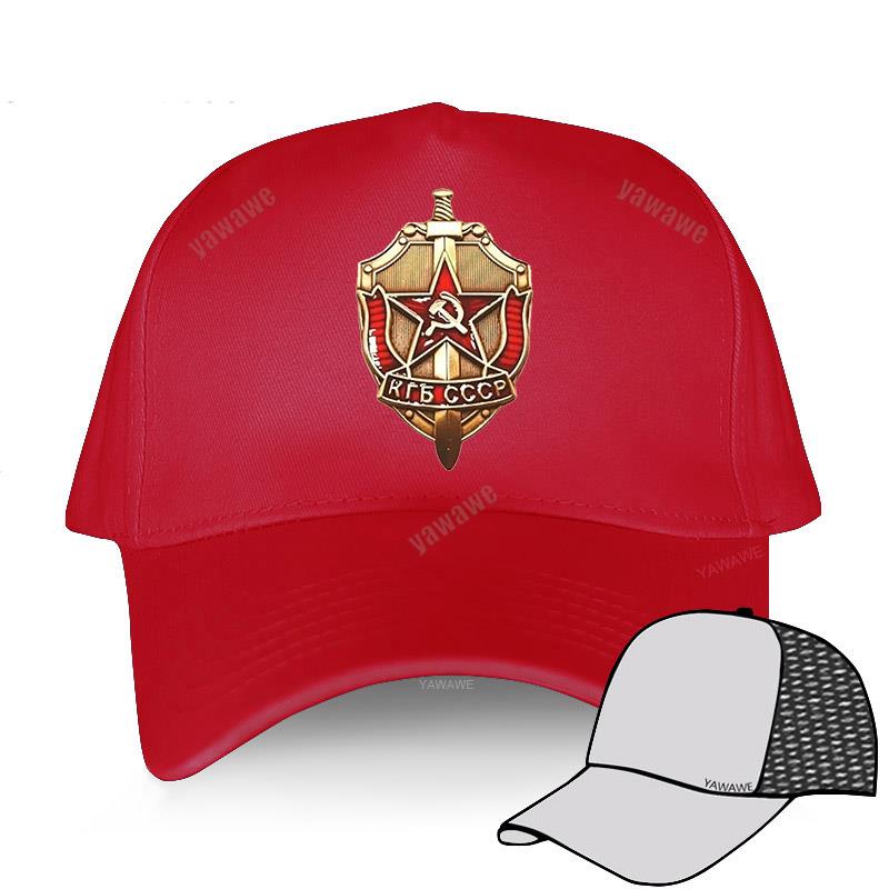 New Arrival Short Visor Hat Men Yawawe Caps KGB Badge CCCP Russian Russia Hip-hop Baseball Cap Cotton Women Summer Hats