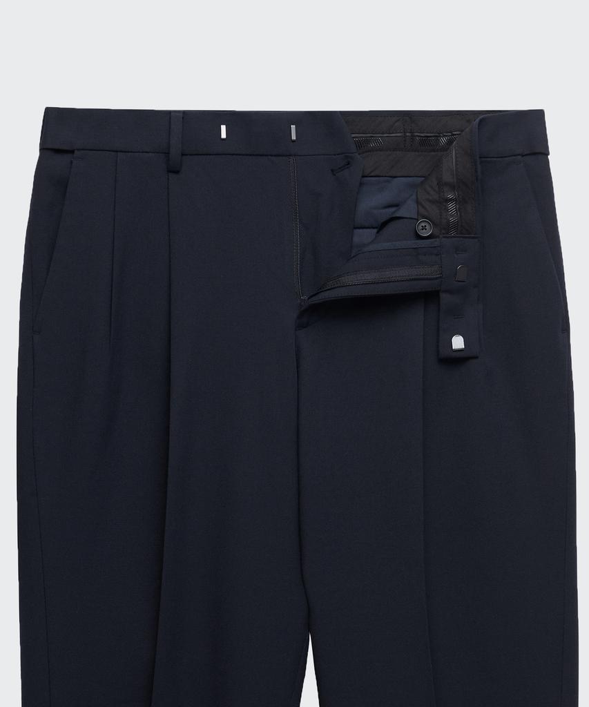 MUSINSA STANDARD Real Wide Hidden Banding Slacks [Navy]