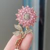 Брошь-подсолнух из хрусталя Женская нишевая Премиальное чувство Булавка DIY Высококачественный страз Милая брошь Брошь для девочки