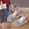 Fashion 2024 Women's Breathable Sequin Elegant Wedge Fashion Sandals Outdoor Street Indoor Outdoor Women's Shoes