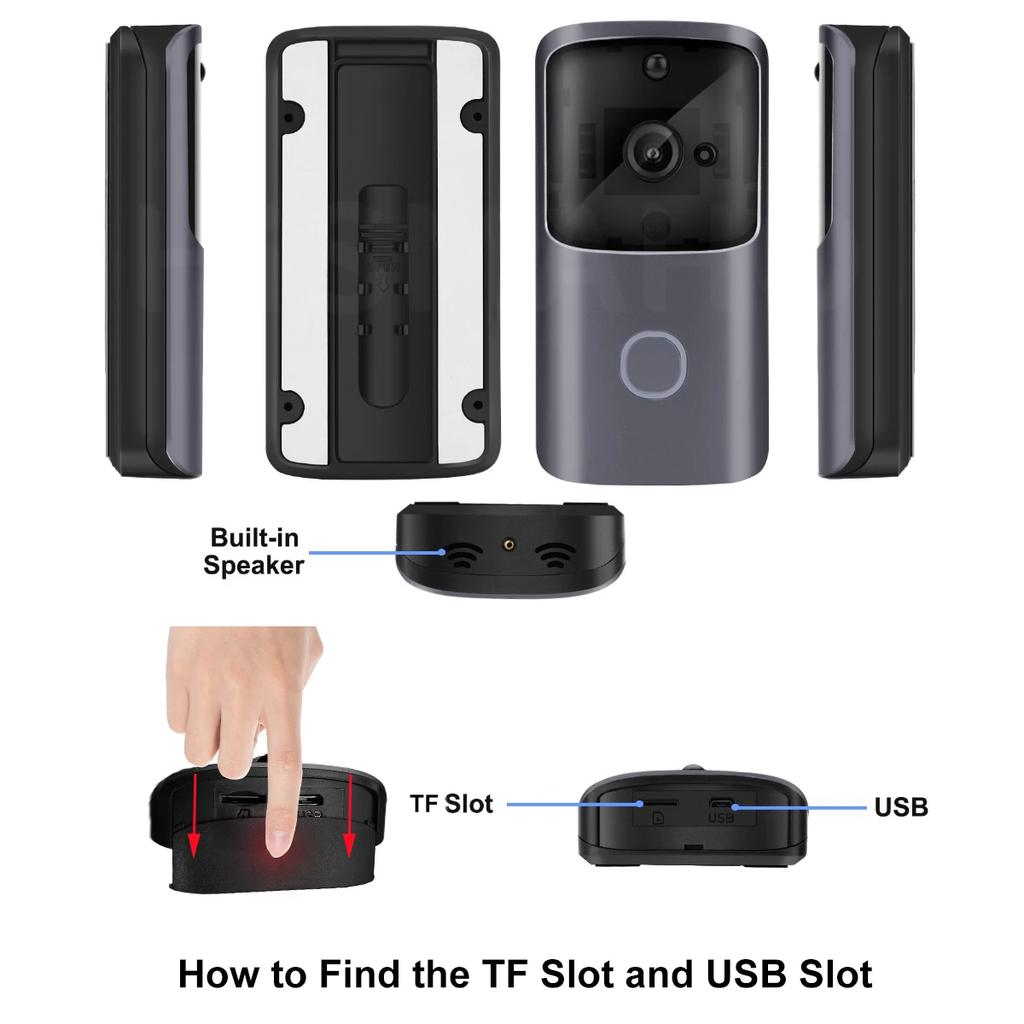 Дверной звонок с Wi-Fi, умный дом, 720P HD, беспроводной телефон, дверной звонок, камера безопасности, видеодомофон, ИК-ночное видение