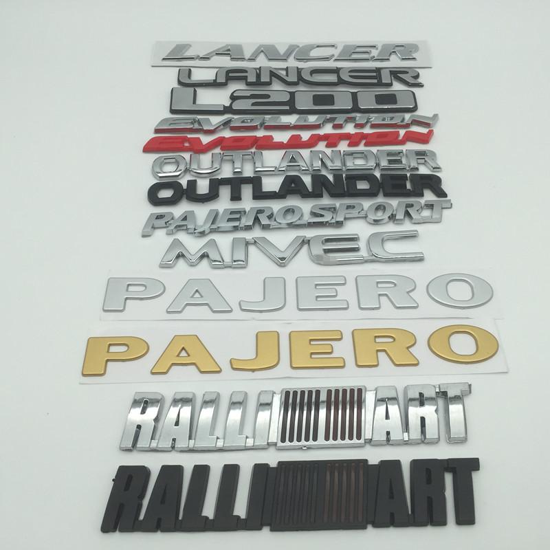 1 шт. для Mitsubishi LANCER L200 EVOLUTION PAJERO OUTLANDER автомобиля Буквенный значок Задний багажник Наклейки значок стикер Наклейка стайлинг