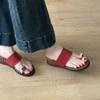 Vintage New Monsoon Fairy One-word Slippers 2025 Beach Sandals Cover Toe Open-toe Metal Buckle French