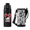 IRIS OHYAMA Water Bottle for Children Kids 600ml Mickey One Touch Direct Drink Cold Storage Disney Vacuum Insulated Keeps Cold for 6 Hours Includes