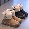 Winter Kid Platform Ankle Boots Black Khaki Trend Girls Cotton Boots Fashion New Versatile Children's Causal Short Plush Boots