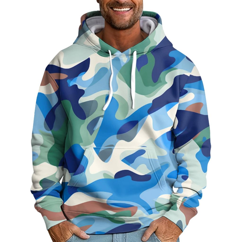 Men's Loose Printed Hooded Sweatshirt Men's Casual Fashion Sports Sweatshirt