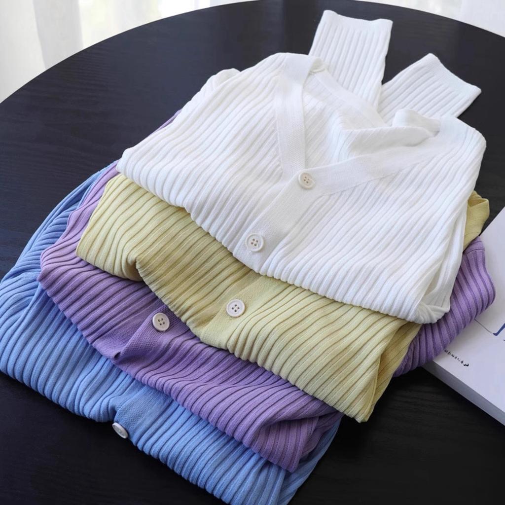 Летний тонкий солнцезащитный кардиган Ice Silk Knitted Cardigan, короткая шаль, куртка-рубашка с кондиционером