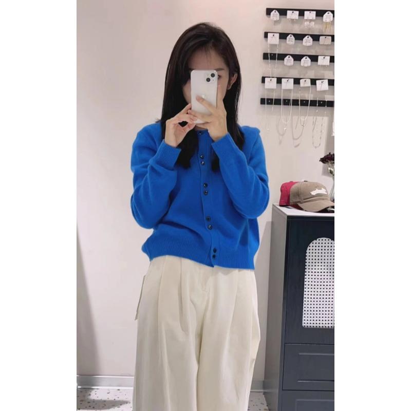 Зимний новый повседневный универсальный кардиган свитер с круглым вырезом на пуговицах свободного кроя женский