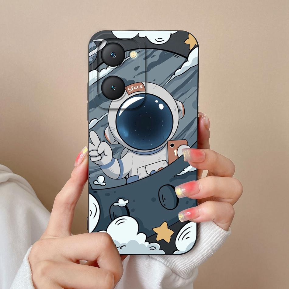 Чехлы для телефона Vivo Y03 4G Цветы Мягкий Жидкий Силикон Защита Камеры Премиум Задние Крышки Для Vivo Y 03 Funda Carcasa