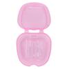 Кейс для ванночки для зубных протезов, контейнер для замачивания, цветная коробка для хранения съемных зубных протезов с корзиной-дуршлагом, розовая