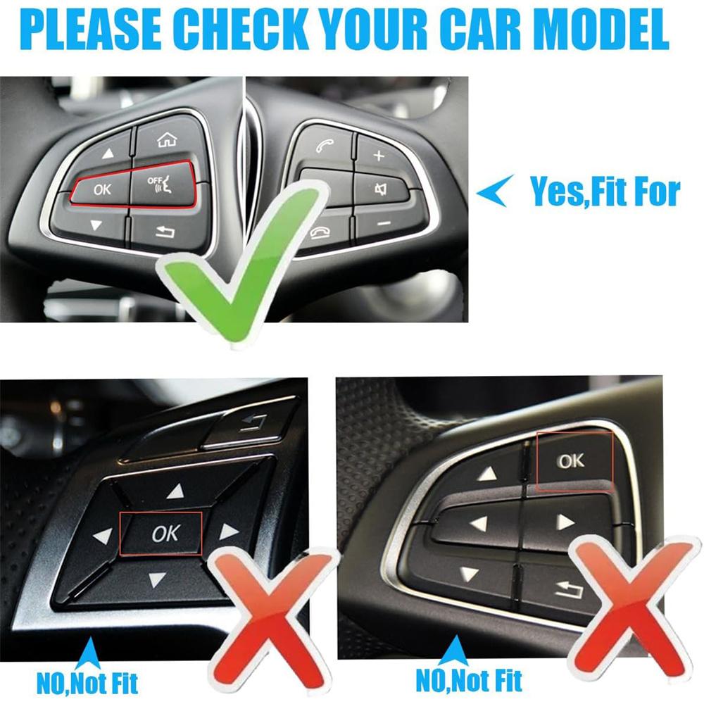 Steering Wheel Button Black Trim For Mercedes Benz Glc C Class W205 2015-2018