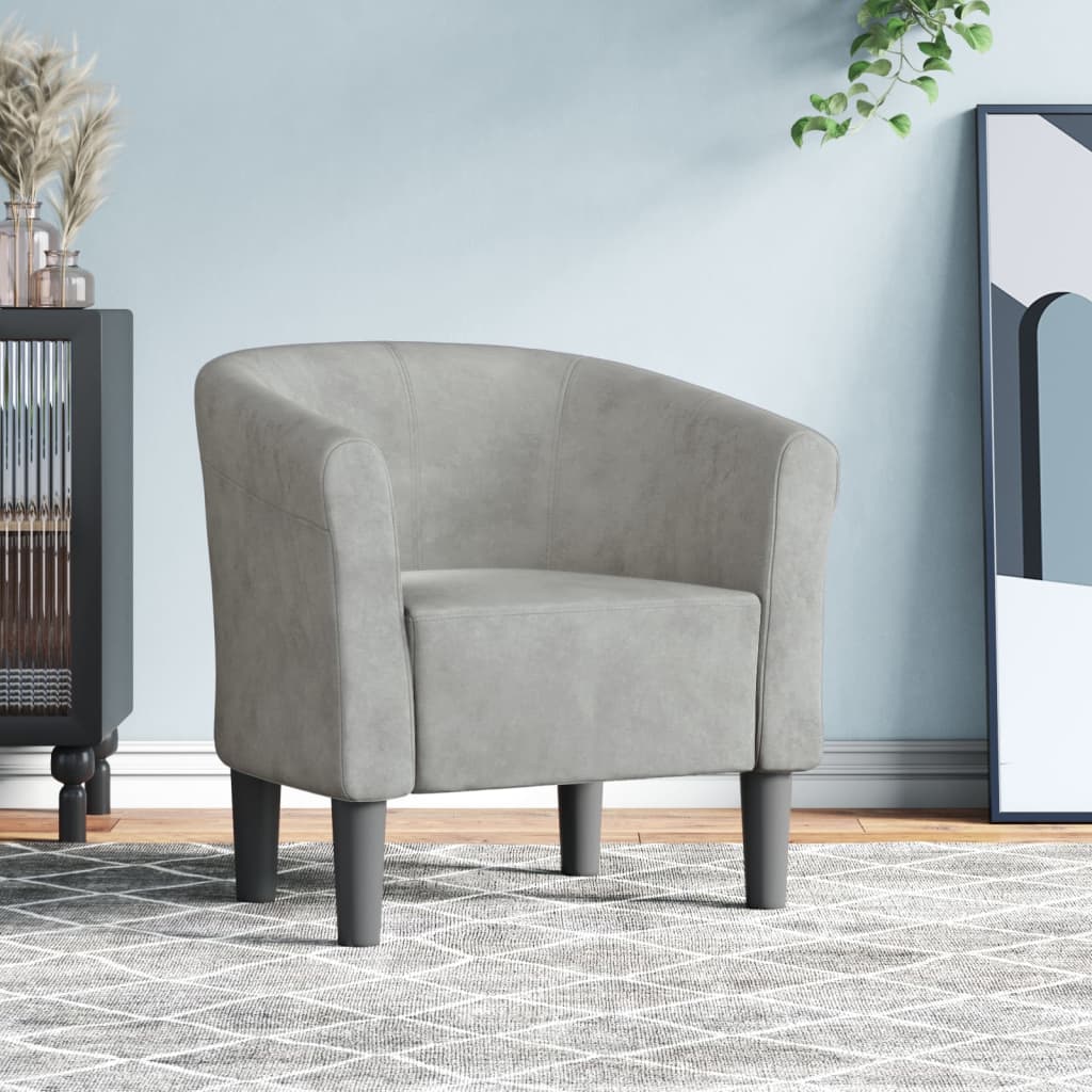 Club Chair Light Grey Velvet