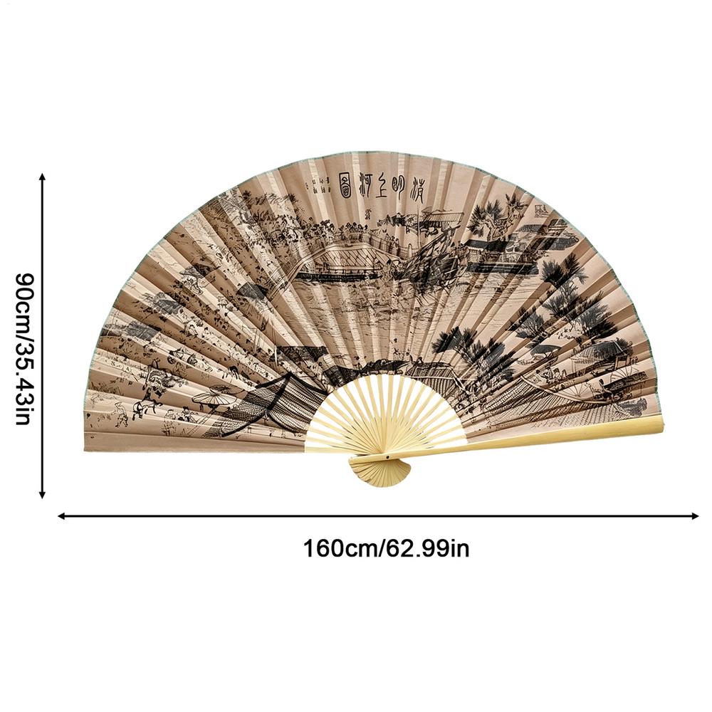 Giant Wall Fan Folding Bamboo Fan Large Big Hand Classical Wall Mount Fan Living Room Decor Plum Fans Chinese Decoration