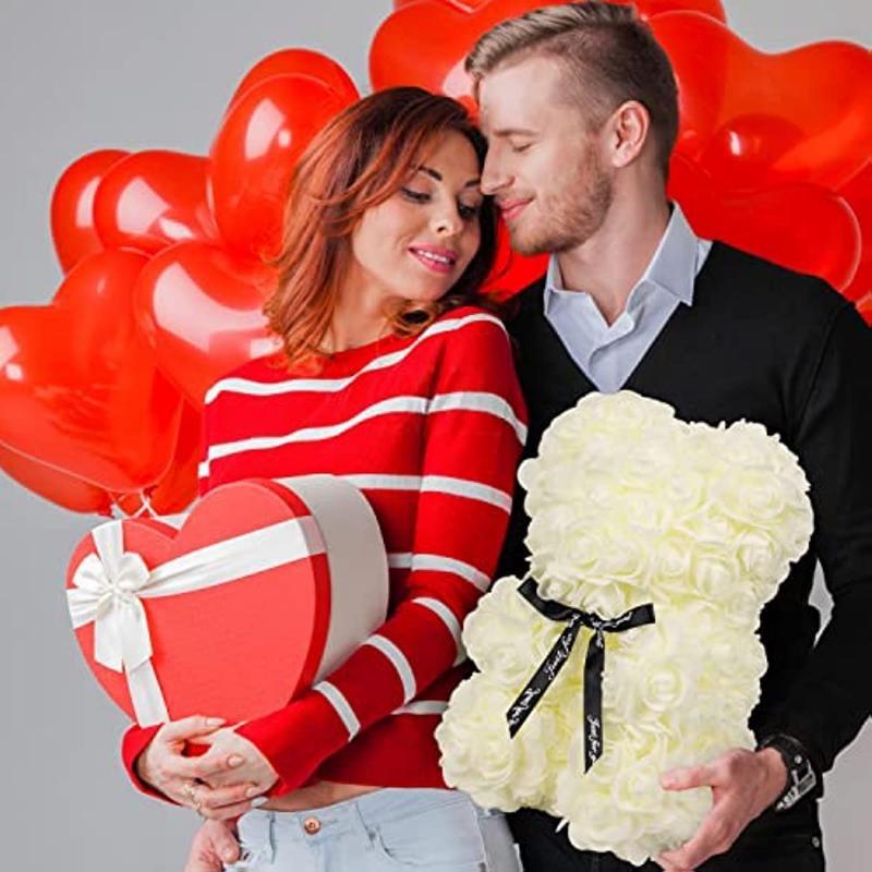 Подарок на день святого Валентина с розовым мишкой для ее персонализированной крутой тети, подарок для мамы, искусственный цветок Rose Forever Bear, подарок с розой для подруги, жены