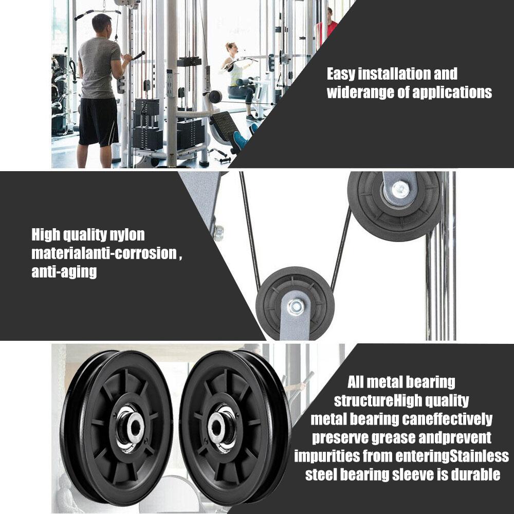 50-160 мм шкив подшипника для спортзала износостойкий нейлоновый шкив подшипника трос универсальный фитнес резиновый подшипник шкив фитнес-оборудование