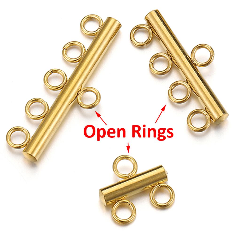 20pcs Stainless Steel Necklace Bracelet Layer Clasps Pendant Bail Connect Tassel DIY Connectors Jewelry Making Earrings Supplies