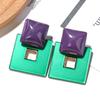 Korean Style Acrylic Square Box Geometric Earrings for Women, Simple, Personalized and Fashionable Earrings