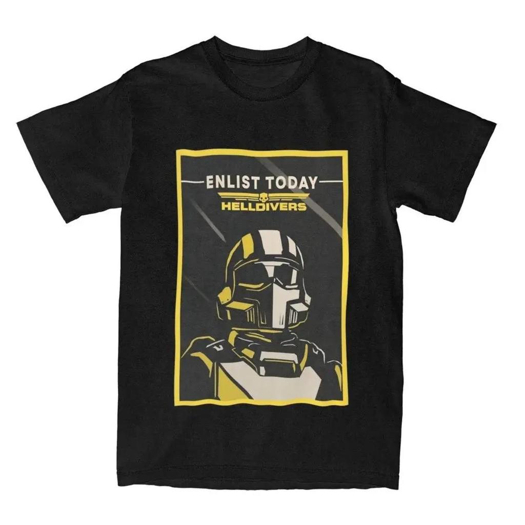 Футболки Helldivers 2 Malevelon Creek Veteran для мужчин, винтажная футболка из чистого хлопка с круглым воротом и коротким рукавом, одежда для вечеринок