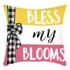 Fashionable Spring Flower Spring Elements Pillow Cover Linen Flower Cushion Pillow Cover