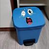 Funny Smiley Face Trash Can Stickers Cartoon Kids Room Decor Removable Waterproof Vinyl Decals Funny Kitchen/Bathroom