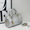 Woven Quilted Leather Tote Bag Women Soft Structured Shoulder Crossbody With Zip Interior Pockets